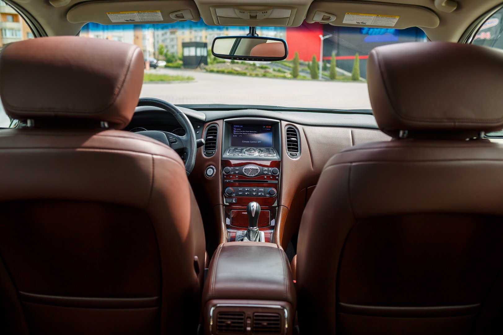 Modern SUV Interior with Leather Panel, Multimedia and Dashboard